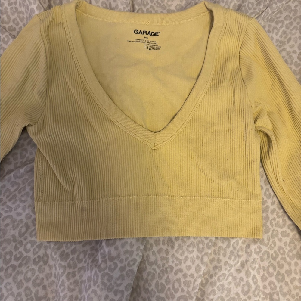 Garage yellow crop top